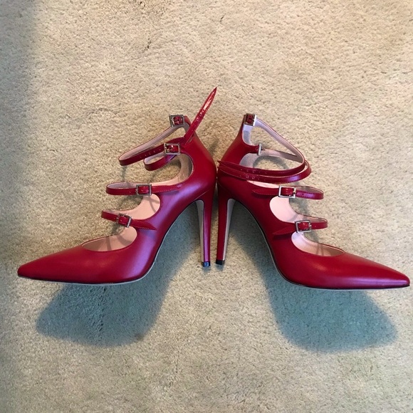 Cavallini Italian red leather strappy heels size 7 - Picture 5 of 7